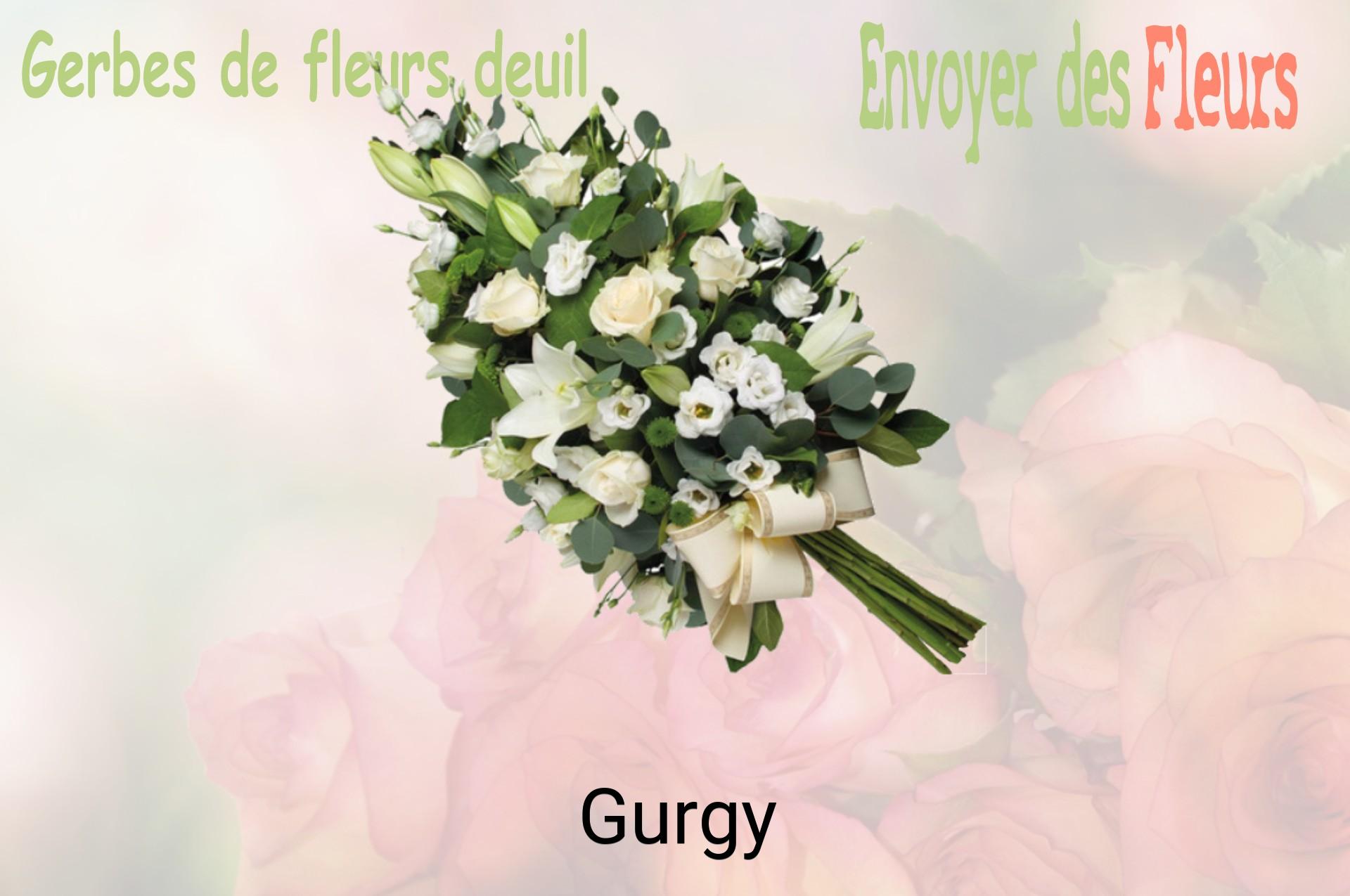 Gerbe de fleurs de deuil livrée à Gurgy